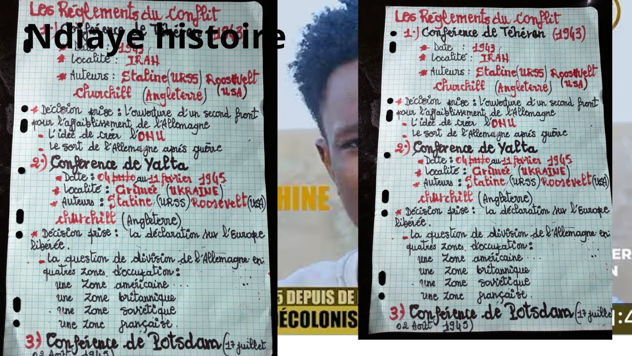 Leçon 1 histoire terminale en Wolof :les conséquences de la seconde guerre mondiale et le règlement 