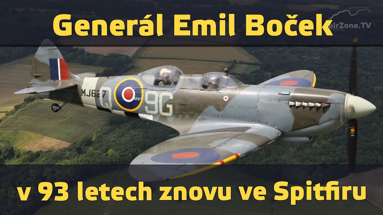 Generál Emil Boček -  93 let - Spitfire (www.airzone.tv)