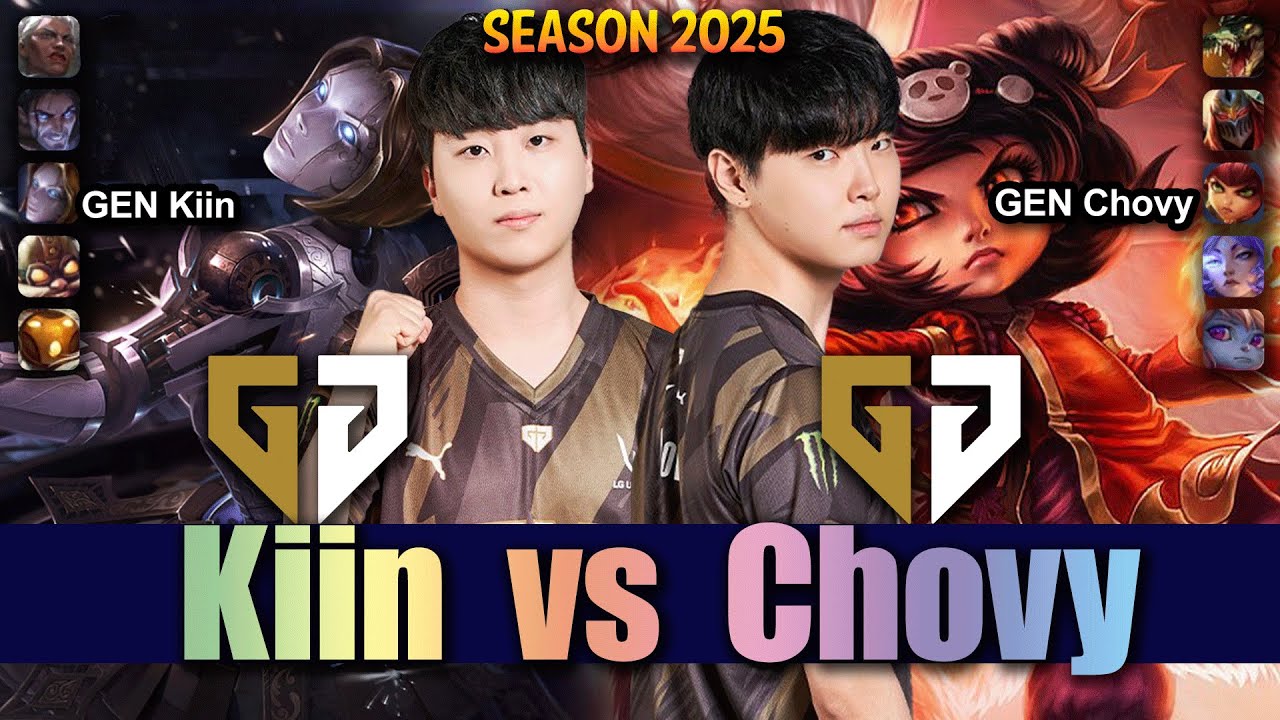 GEN Chovy vs GEN Kiin - Chovy ANNIE vs Kiin ORIANNA Mid - Patch 25.16 KR Ranked | lolrec