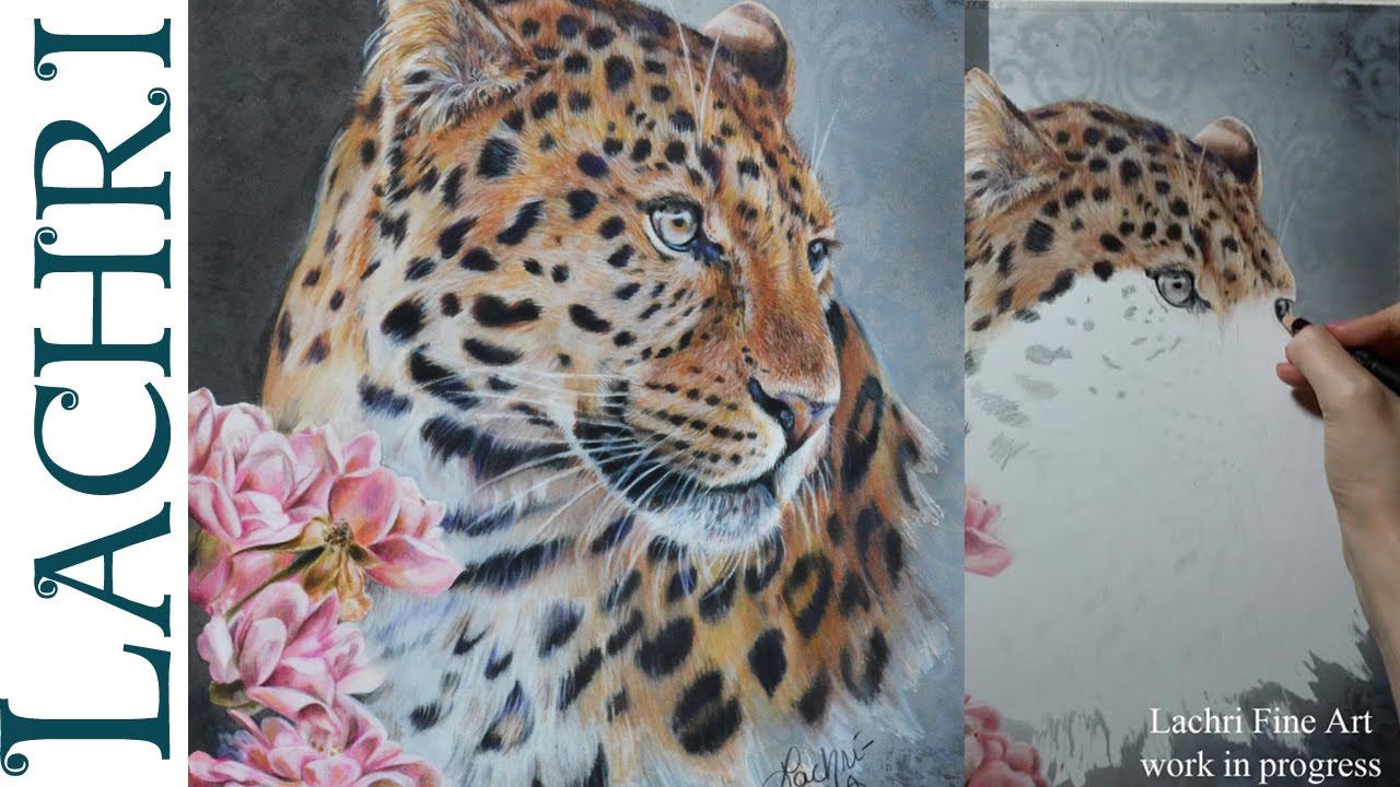 Roses and Leopard Colored Pencil tutorial w/ Lachri