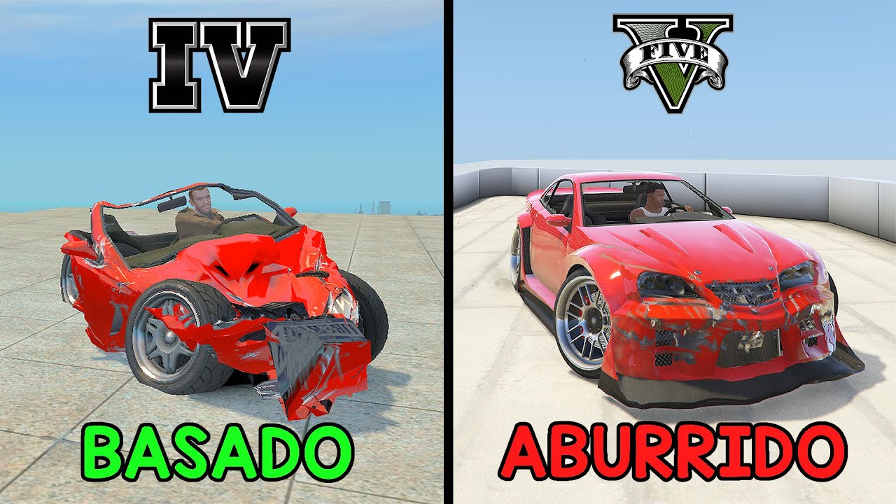 GTA 4 VS GTA 5 - Destrucción de Vehículos