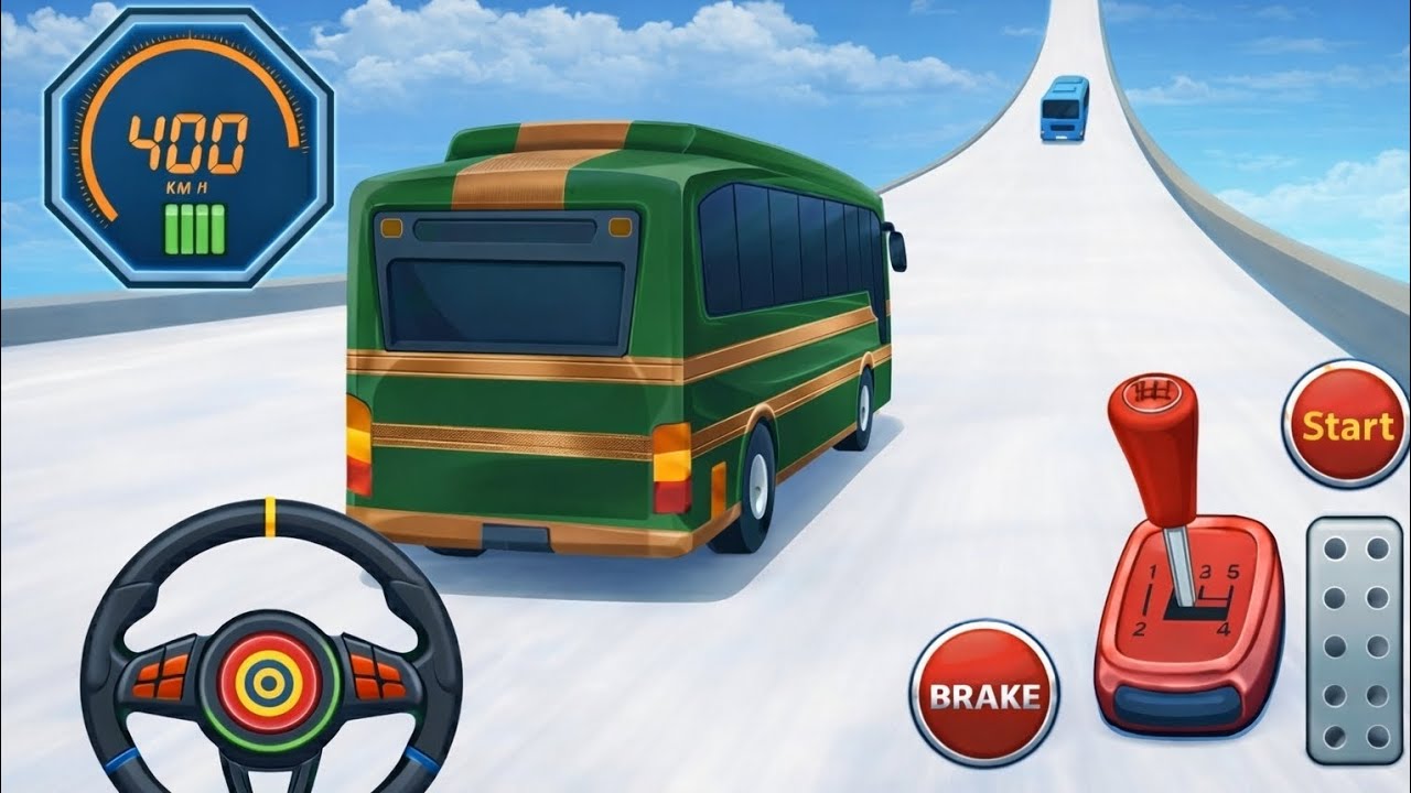 Extreme Bus Stunt Racing Gameplay | Mega Ramp Jumps & Impossible Sky Tracks