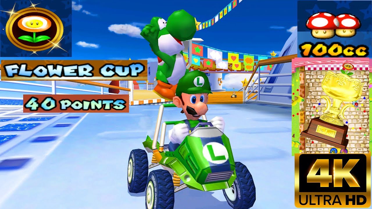 Mario Kart Double Dash!! - Grand Prix 100cc - Flower Cup (40 Points) [4K]