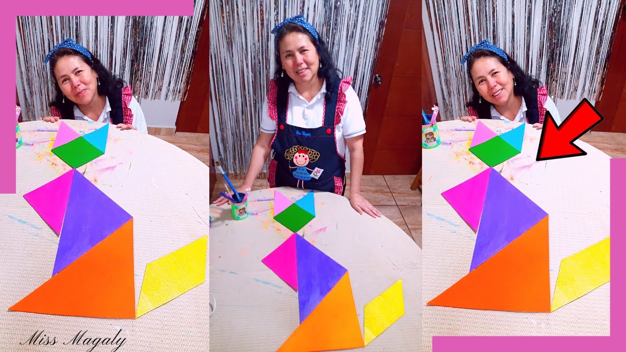 TANGRAM CON MATERIAL RECICLADO