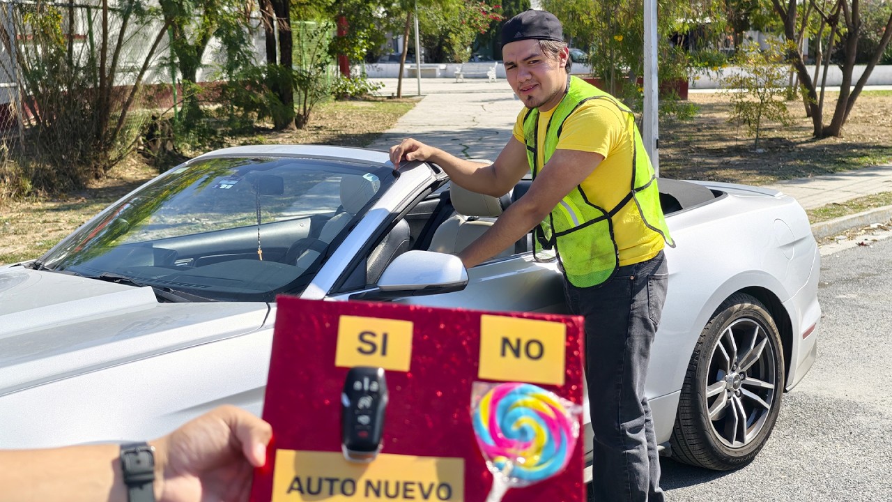 Joven lavacoches lava Mustang sin saber que era para él 😭 su reacción vale oro