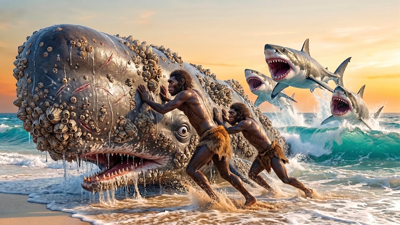 Prehistoric Drama | Early Humans Clean Barnacles off Whale &mdash; Struggle Against Time and Tide