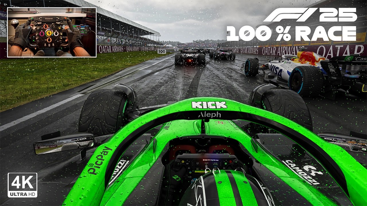 Nico Hülkenberg's FIrst Podium in F1 - 2025 British GP 100% Race | F1 25 Steering Wheel Gameplay