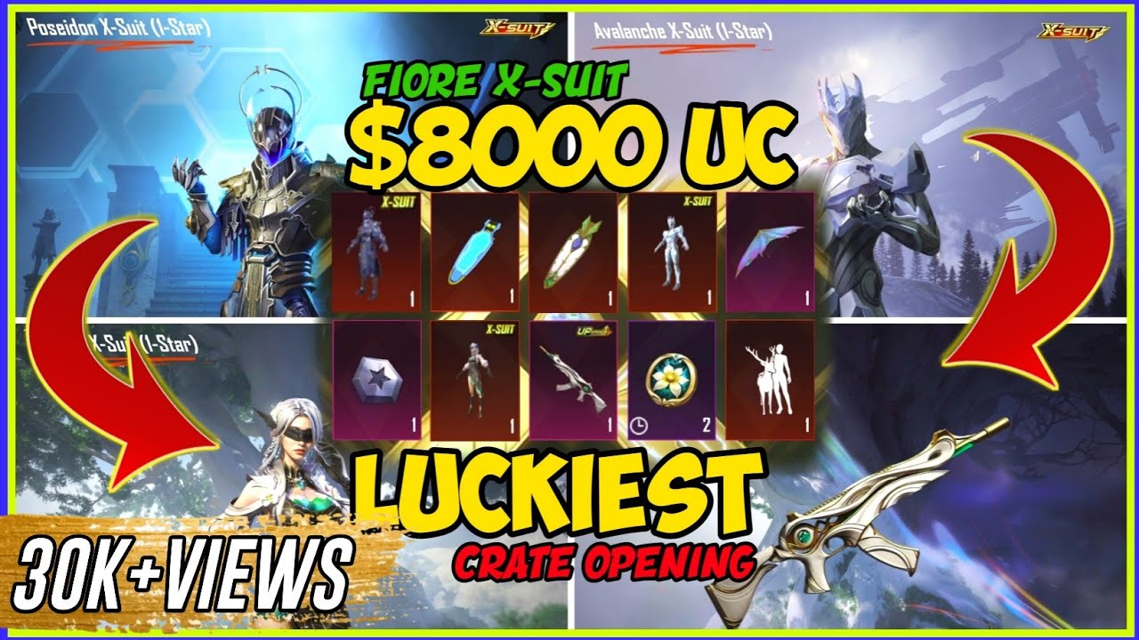 FIORE X-SUIT $8000UC+ LUCKIEST X-SUIT CRATE OPENING IN BGMI ● I GOT 3 X-SUITS