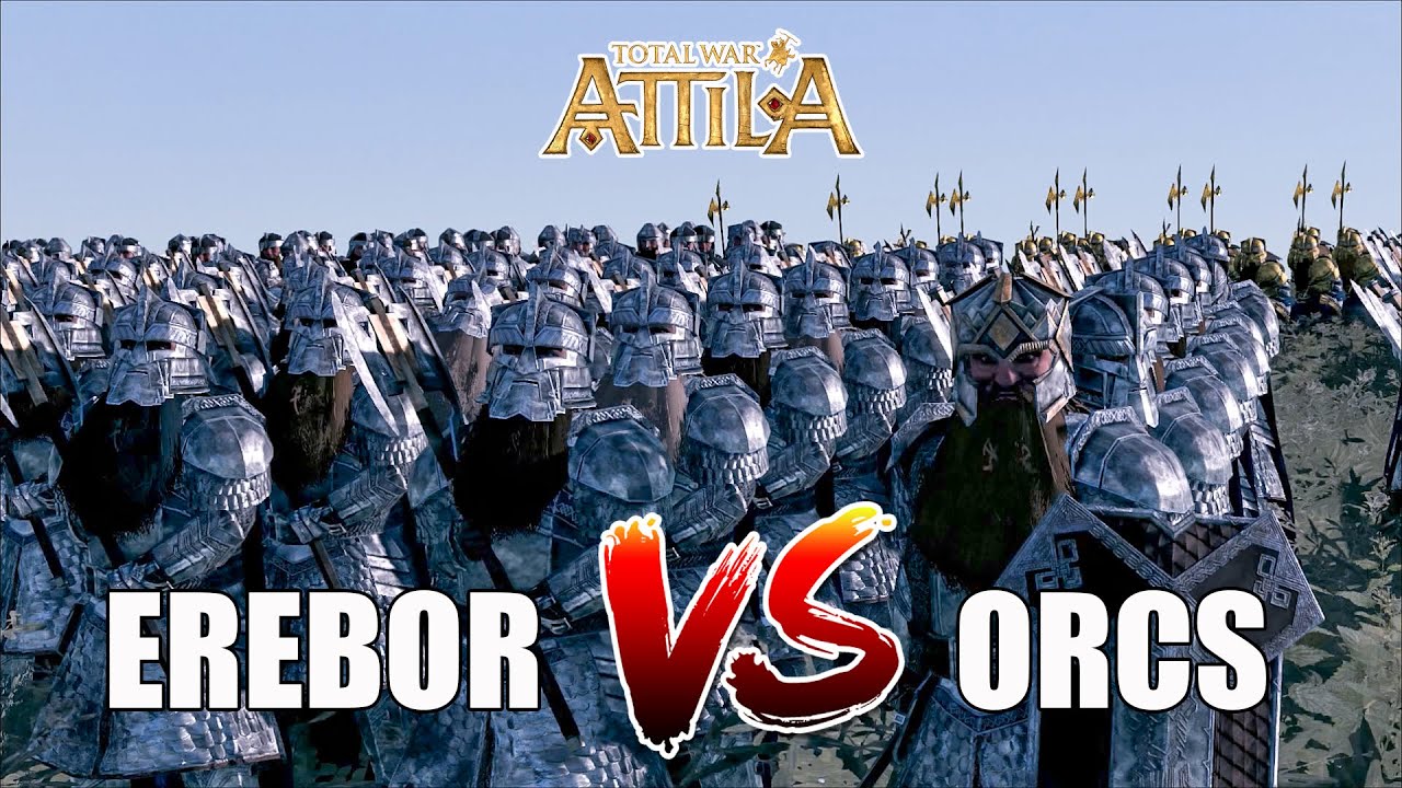 The Lord Of The Rings - Erebor Dwarf VS Dol Guldur Orcs - Attila Total War Cinematic Battle
