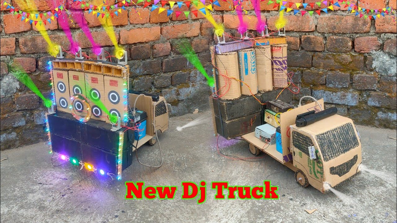 Mini dj truck loading at New home new eaicher truck carbord mini dj Keshse banaye