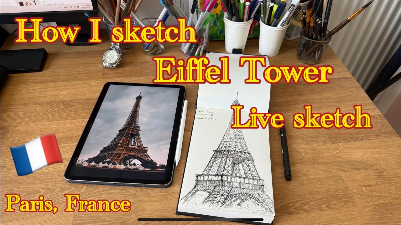 Live Sketching the Eiffel Tower | Urban Sketch from Paris