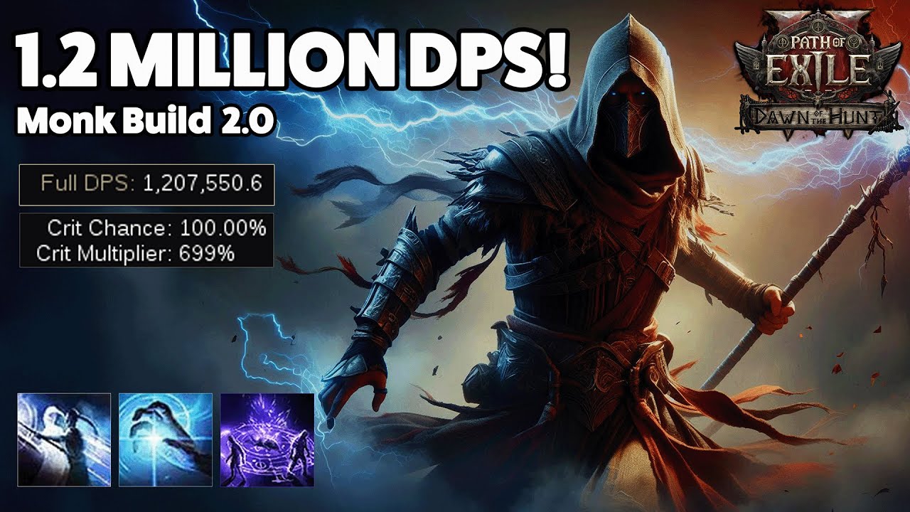 1.2 MILLION DPS FLICKER STRIKE INVOKER! - Monk Build 2.0💀🔥| PoE2