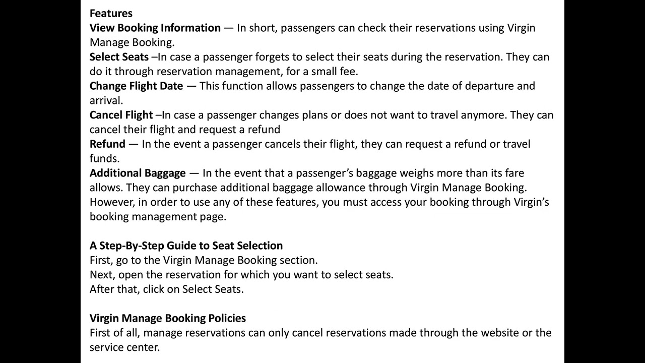 How do I manage my Virgin Atlantic Booking | Here is the Full Details