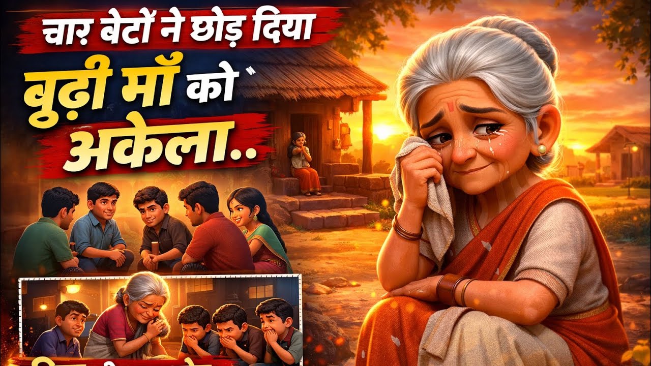 चार बेटों ने माँ को घर से निकाल दिया! बूढ़ी माँ के साथ जो हुआ… देखकर रो पड़ेंगे!