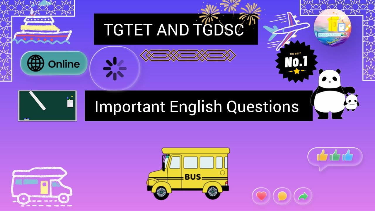 TGTET and TGDSC ENGLISH important Questions .. 