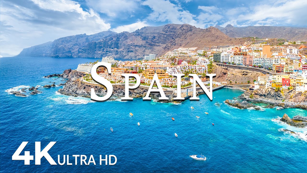 FLYING OVER SPAIN (4K UHD) - Calming Music With Beautiful Nature Videos - 4K Video Ultra HD