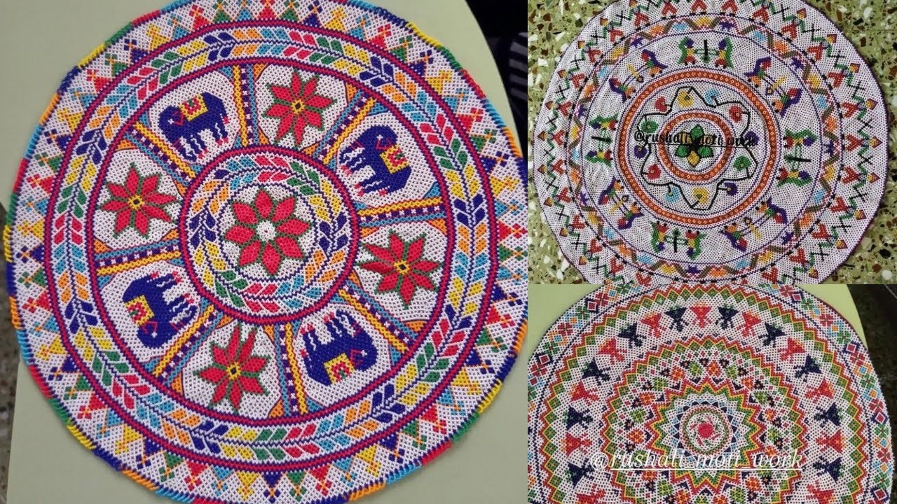 Motiwork Rumal new design😍 #traditionalart #viral #trending #weddingcreation #dalmotiwork 
