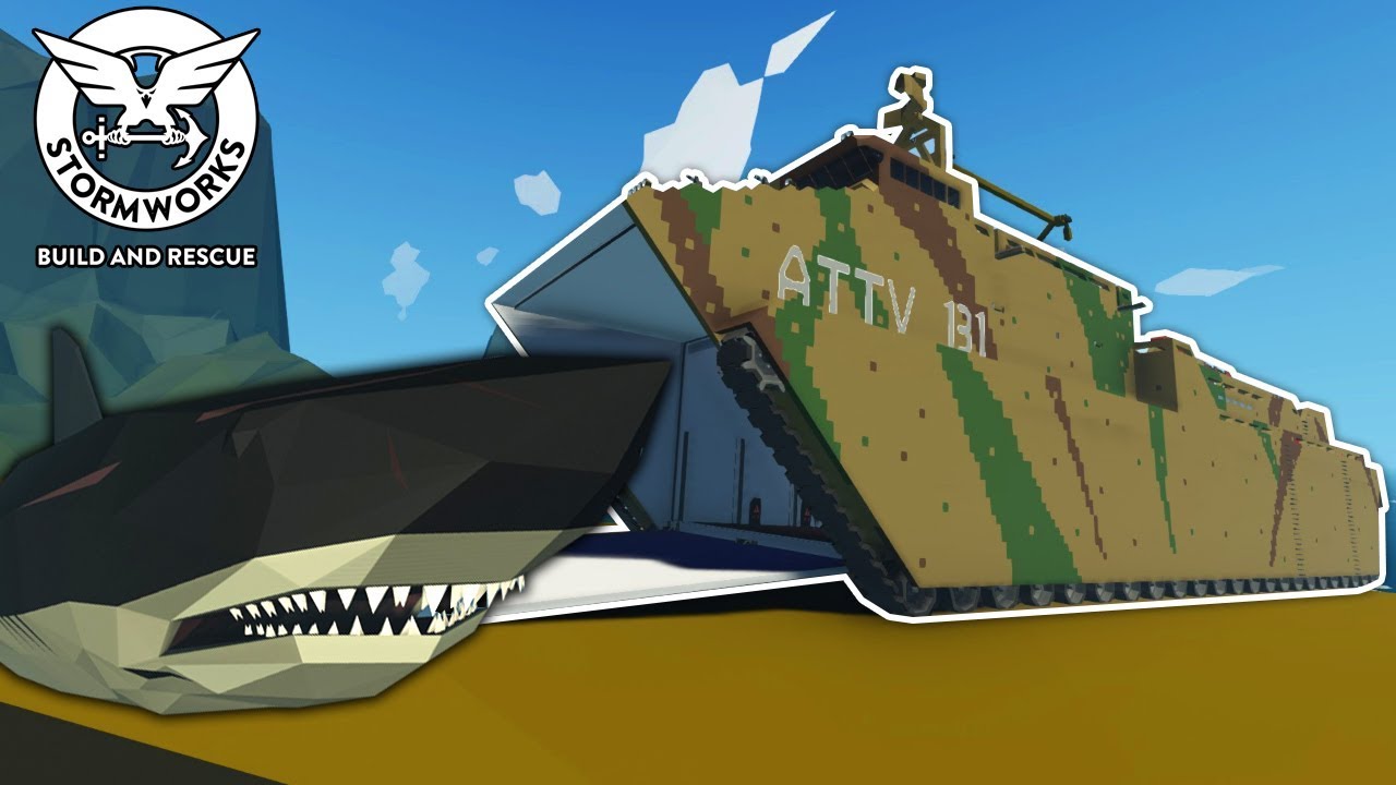 We Tried to Capture the Megalodon with an Amphibious Craft! - Stormworks Multiplayer Survival