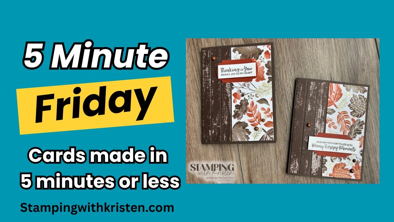 5 Minute card using Stampin Up’s Gathering Together 12x12 paper 