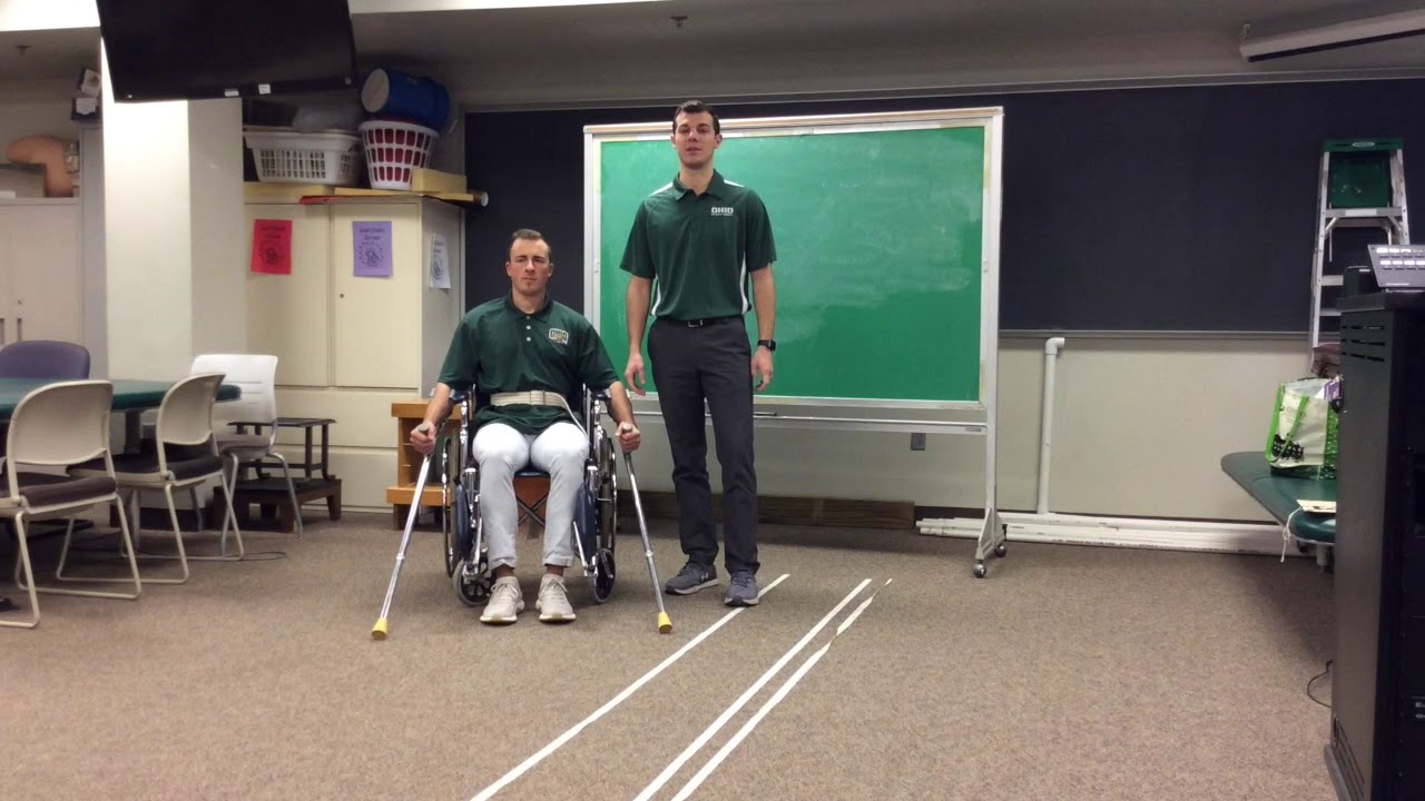 Skill 37: Lofstrand crutches 4-point gait pattern and 2-point gait pattern with return to sit