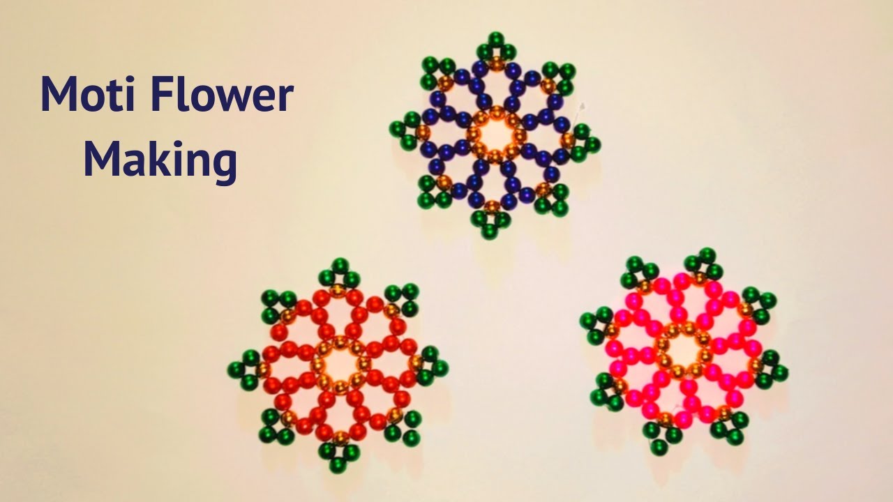 Pearl beaded Flower | Moti Flower | Moti Flower Making | मोत्याचे फुल