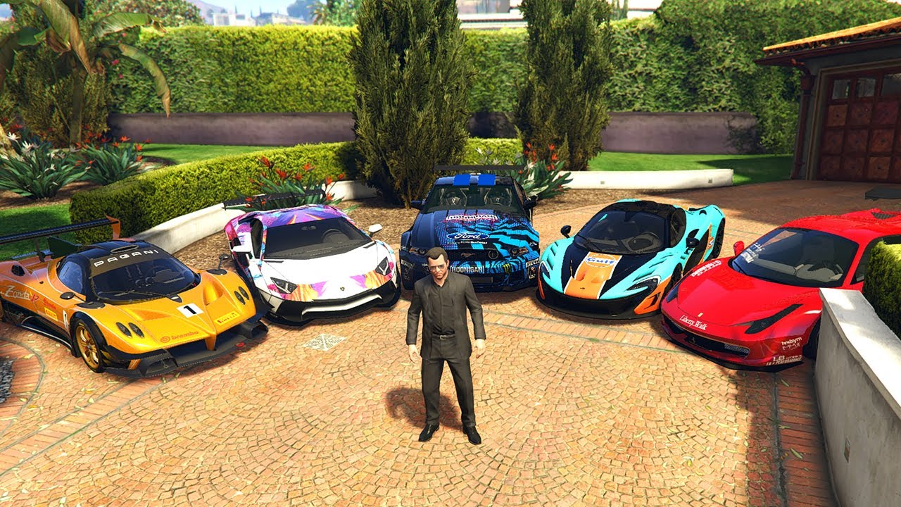 GTA 5 ✪ Stealing Luxury Liberty Walk Custom Cars With Michael ✪ (Real Life Cars)#39