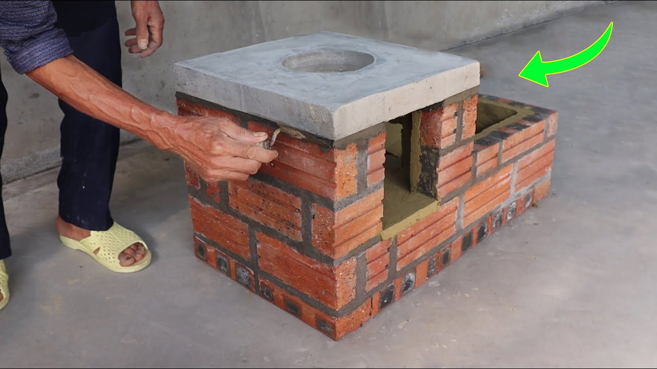How to build a simple and smart wood stove from red bricks