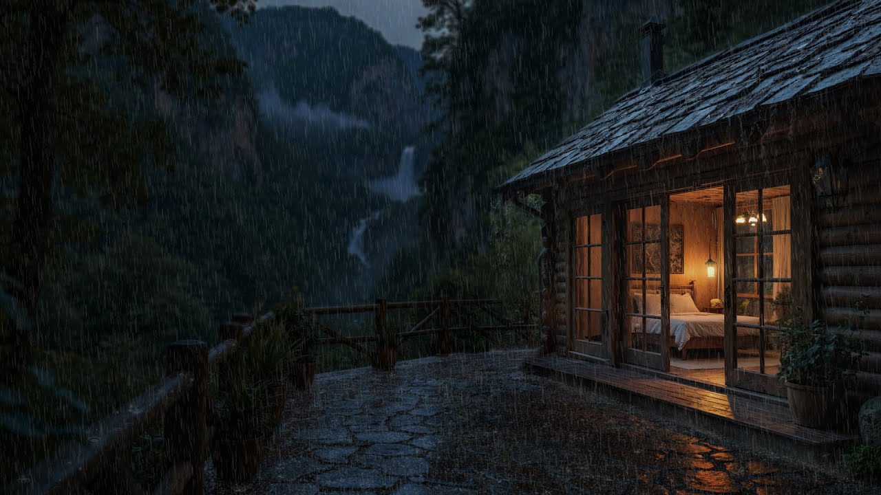 Soft Night Rain In The Forest Bedroom ☔ (No Ads) | Relax & Fall Asleep Fast & Improve Insomnia