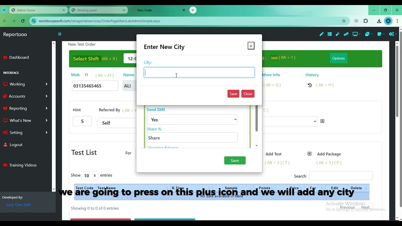 Reportoo Medical Lab Software | English Overview Start to Patient Entry
