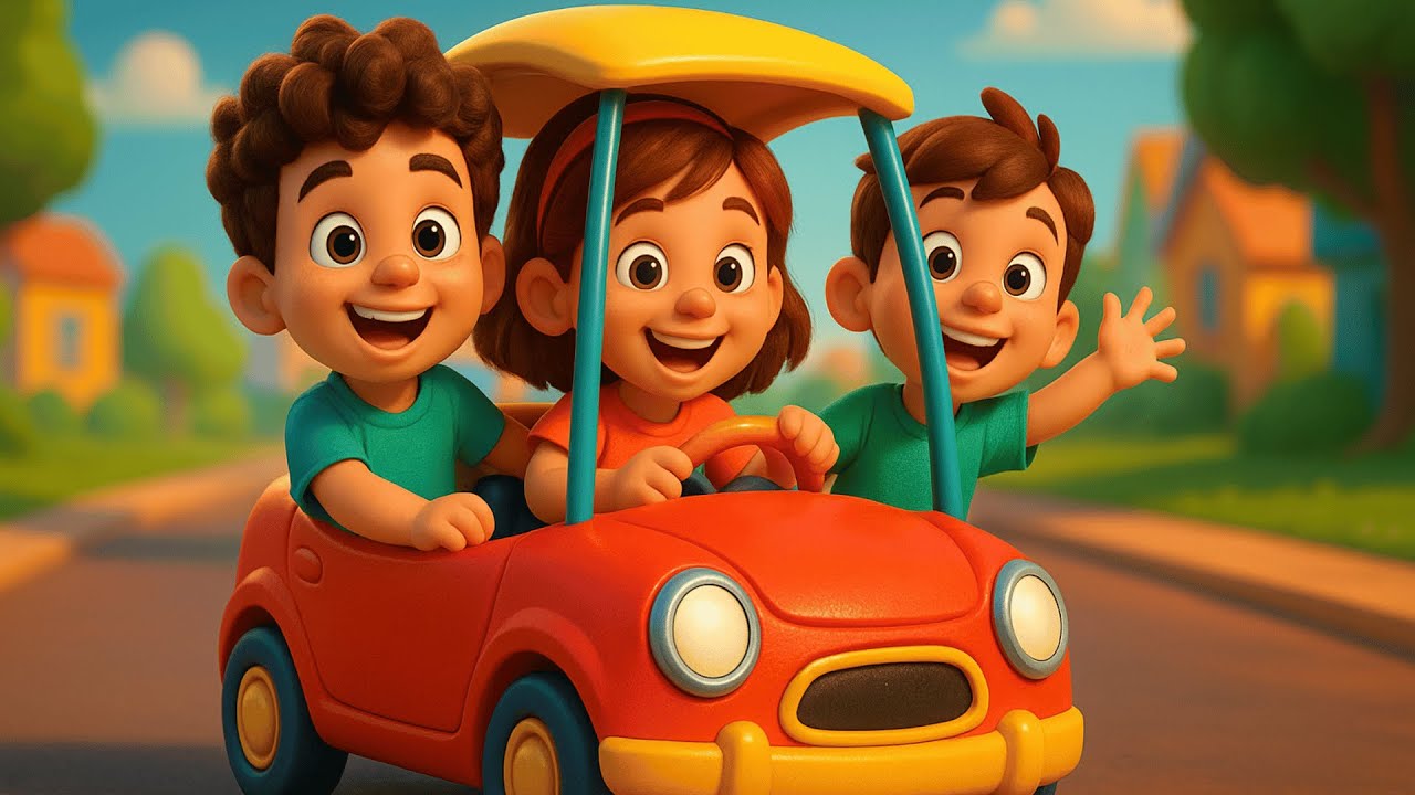 Fun Car Songs for Kids | Round and Round We Go | Preschool Car Song | Fun Driving Song for Kids 🚗🏎️🎵