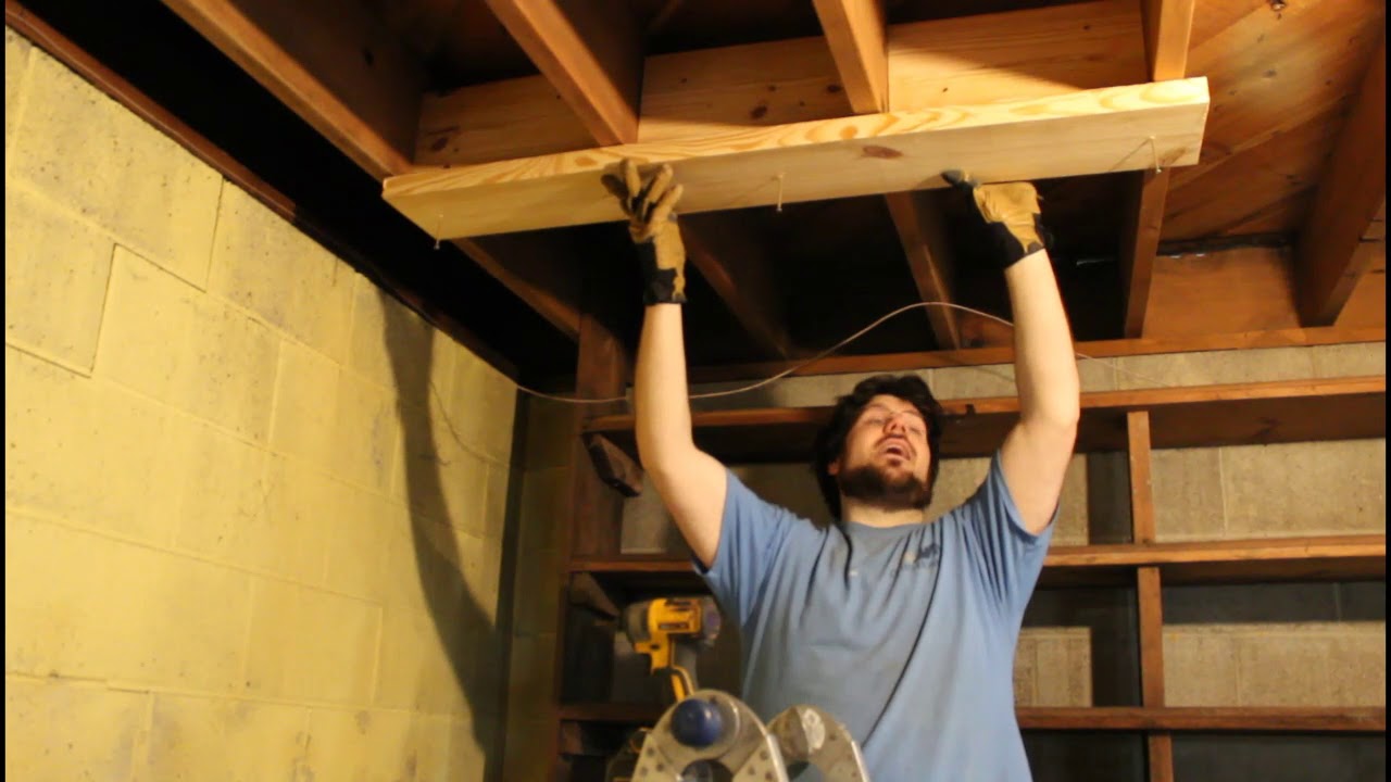 Bowing Basement Walls - I-beam Installation