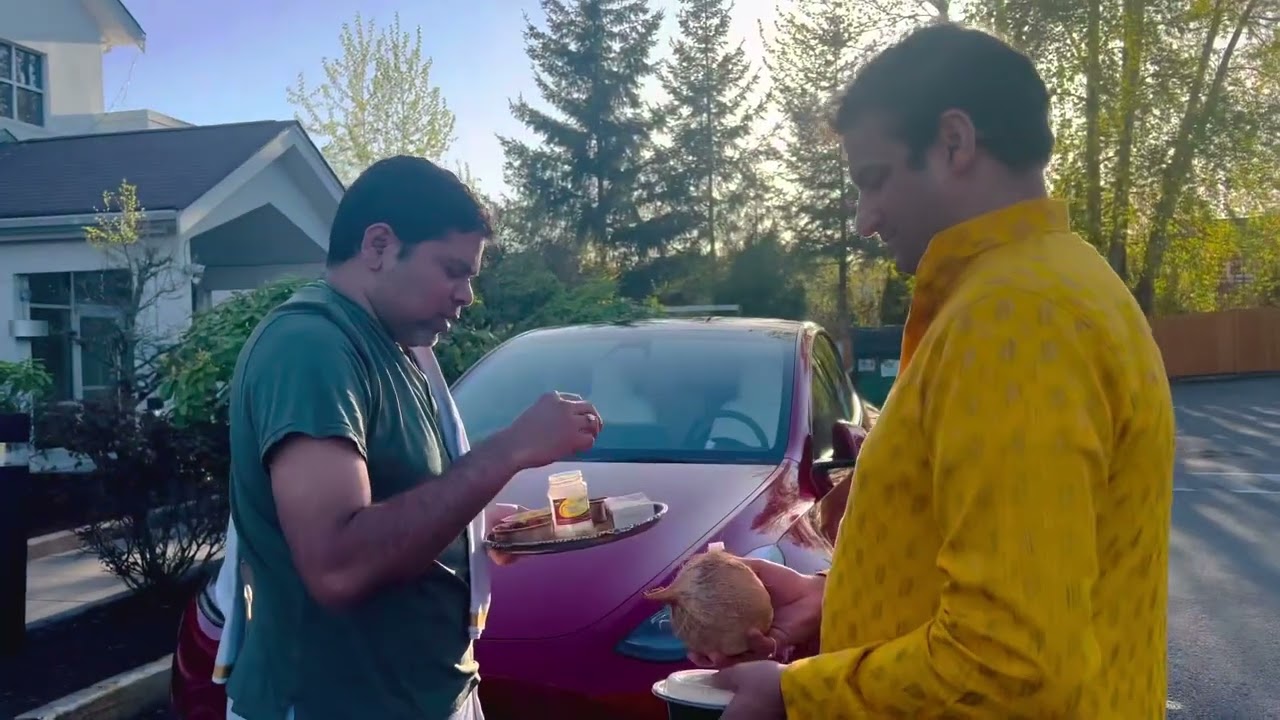 Tesla car Pooja in USA