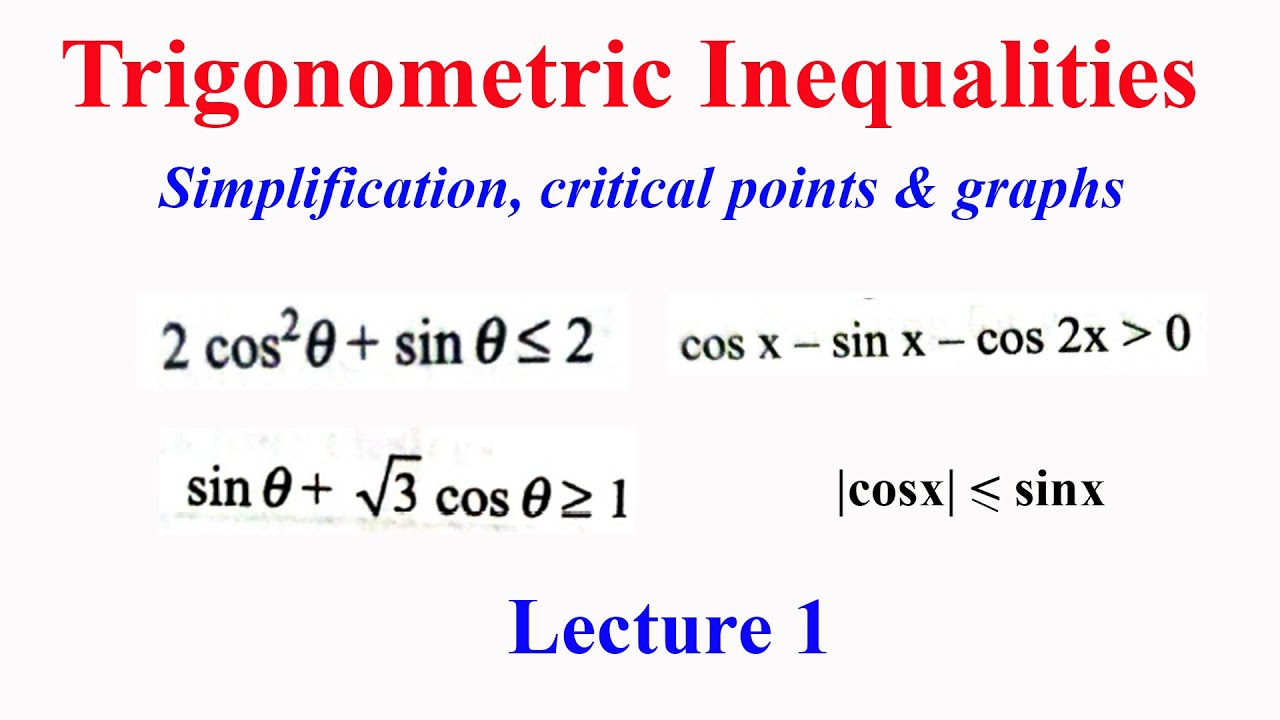 L1 Trigonometric inequalities: Simplification, critical points & graphs  (Details in description)