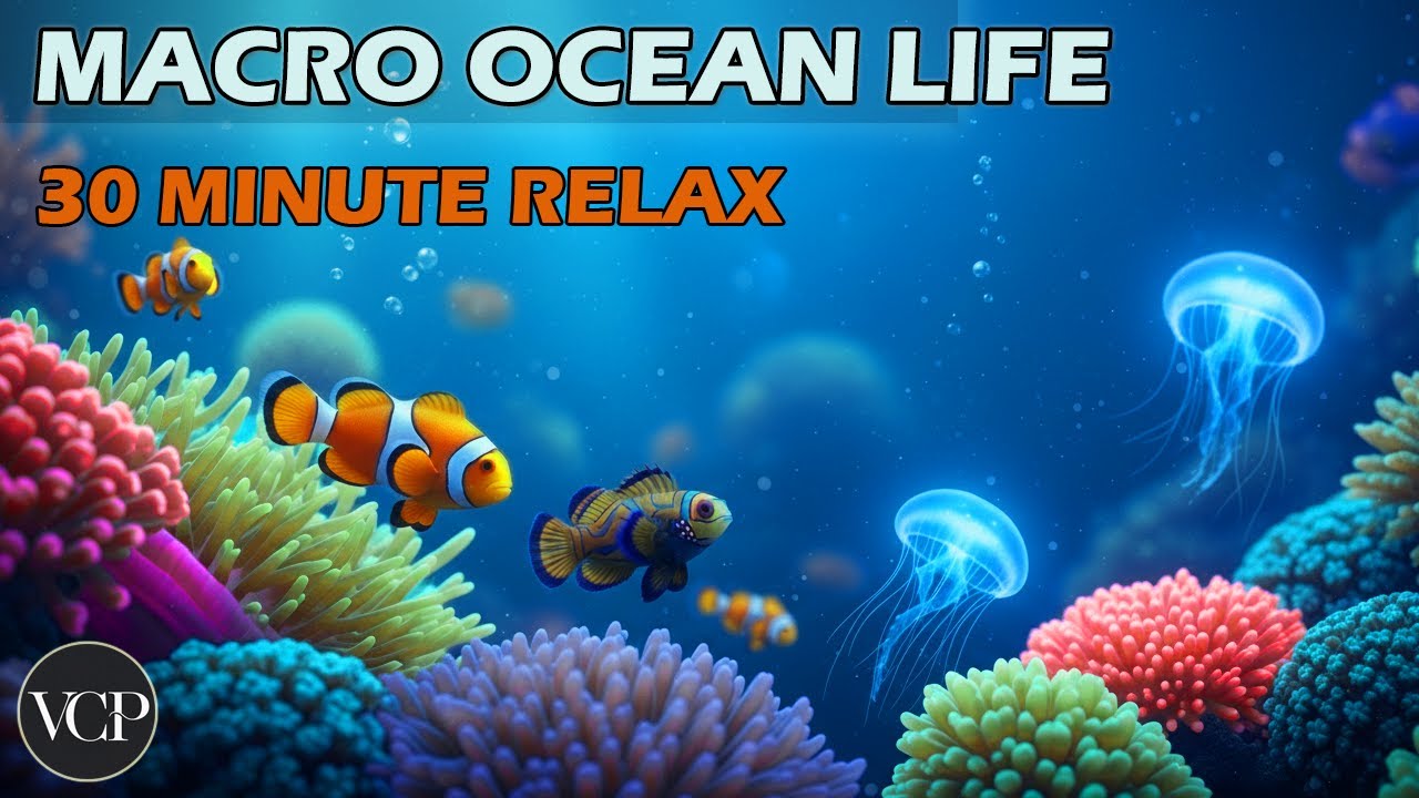 30 Minutes of Macro Ocean (Jellyfish, Corals, Camouflaged Fish) for Deep Sleep & Stress Relief | 4K