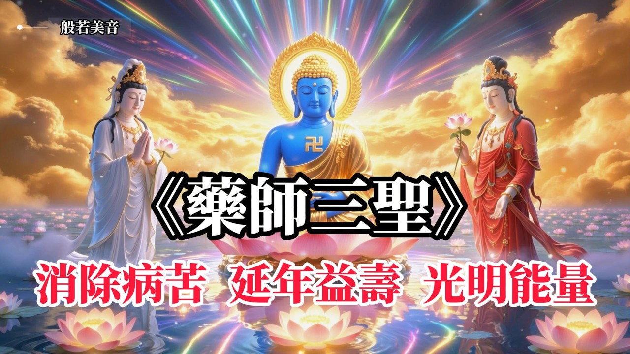 《藥師三聖》藥師佛 藥師琉璃光如來 消災延壽 隨心滿願，平安吉祥，延年益壽  #日光菩薩 #月光菩薩 #觀世音菩薩  #藥師佛 #藥師琉璃光如來 ｜Buddhist Music