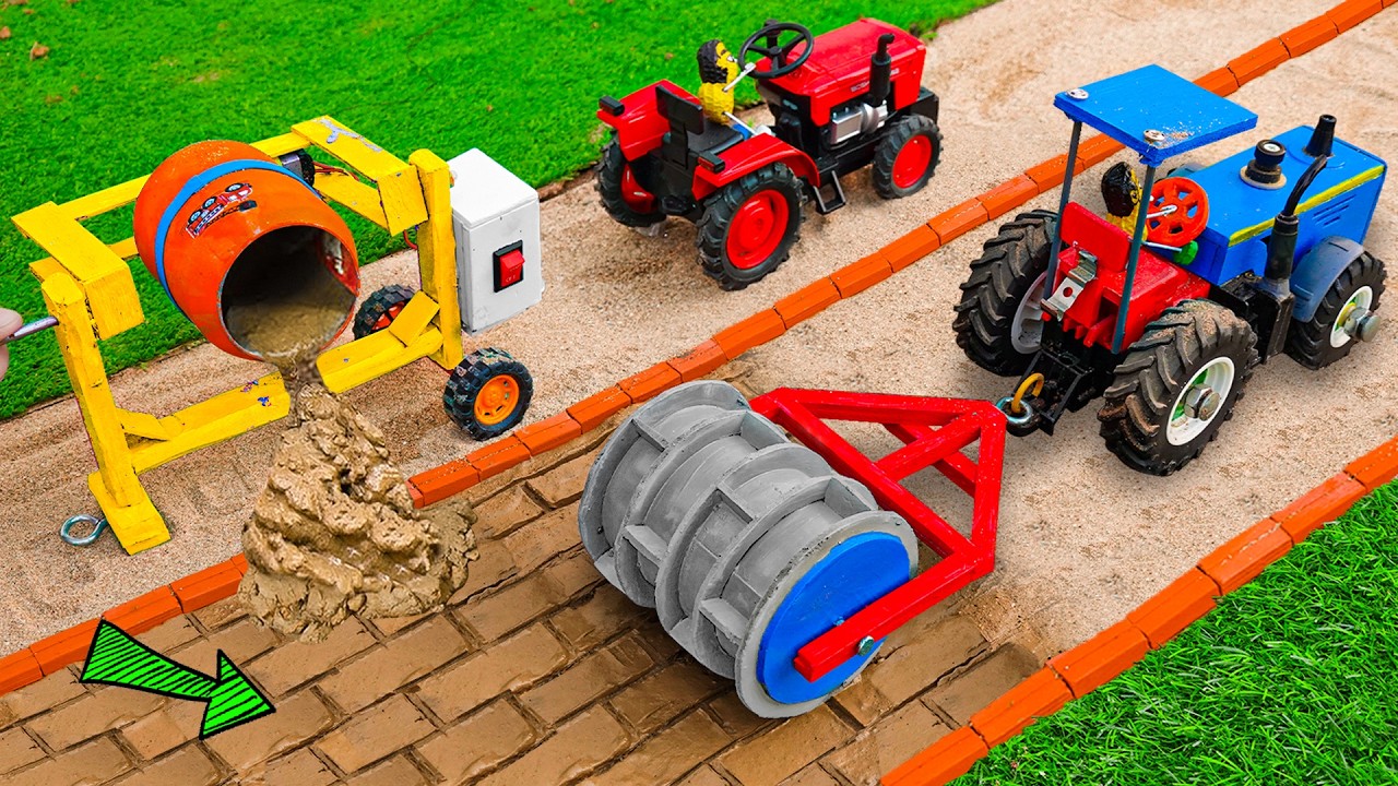 DIY Mini Machine | Building an Anti-Slip Cement Road Project | Fun Science Project