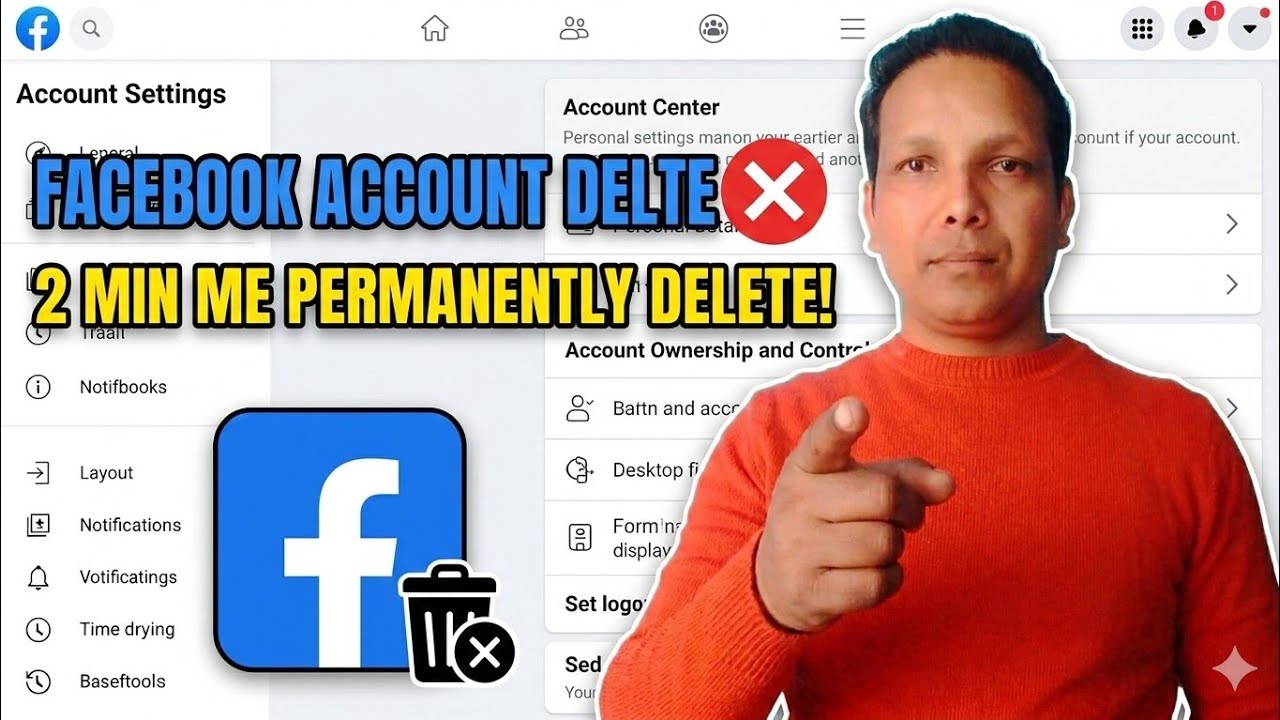 Facebook account delete kaise kare ! How to facebook account parmanent delete ...,....
