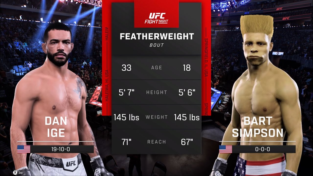 Bart Simpson vs. Dan Ige - EA Sports UFC 5 - Epic Fight