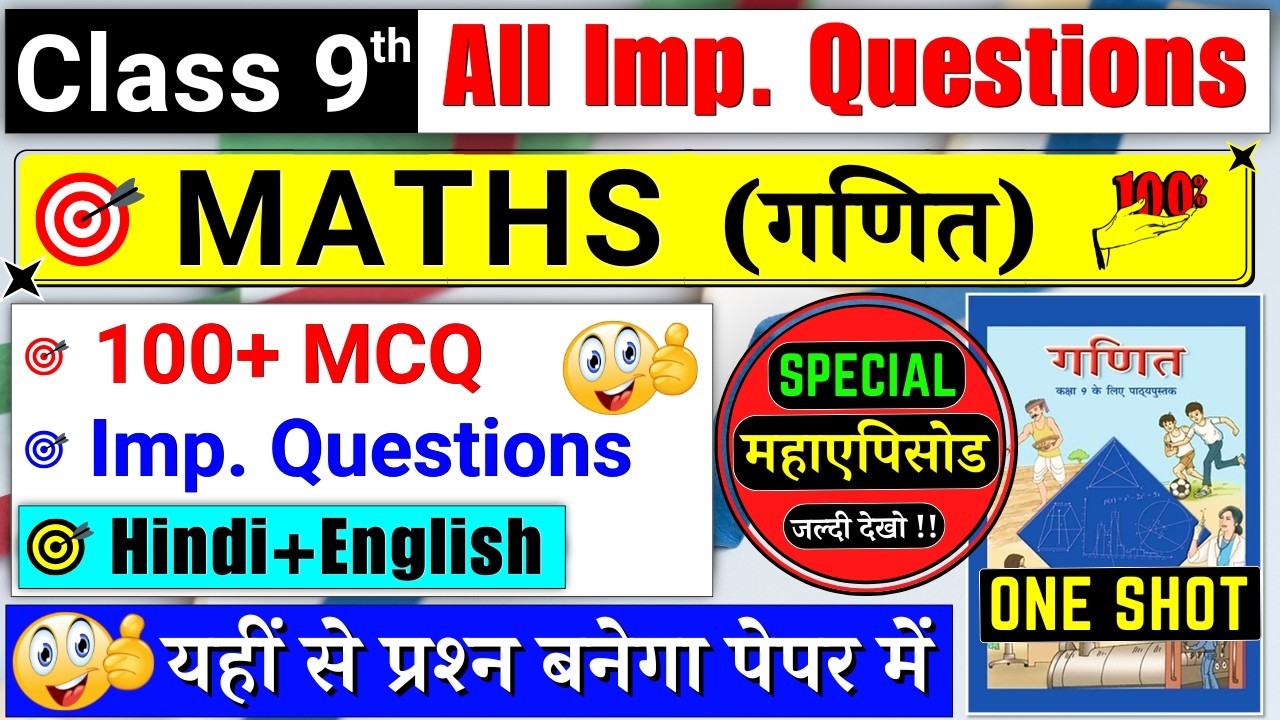 class 9 maths mcq annual exam 2026 | class 9 maths important questions 2026 annual exam | cbse