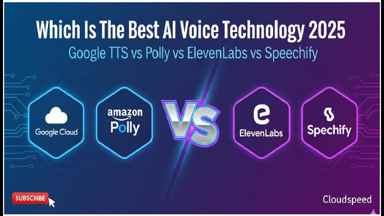 Which Is The Best AI Voice Technology 2025 | Google TTS vs Polly vs ElevenLabs vs Speechify
