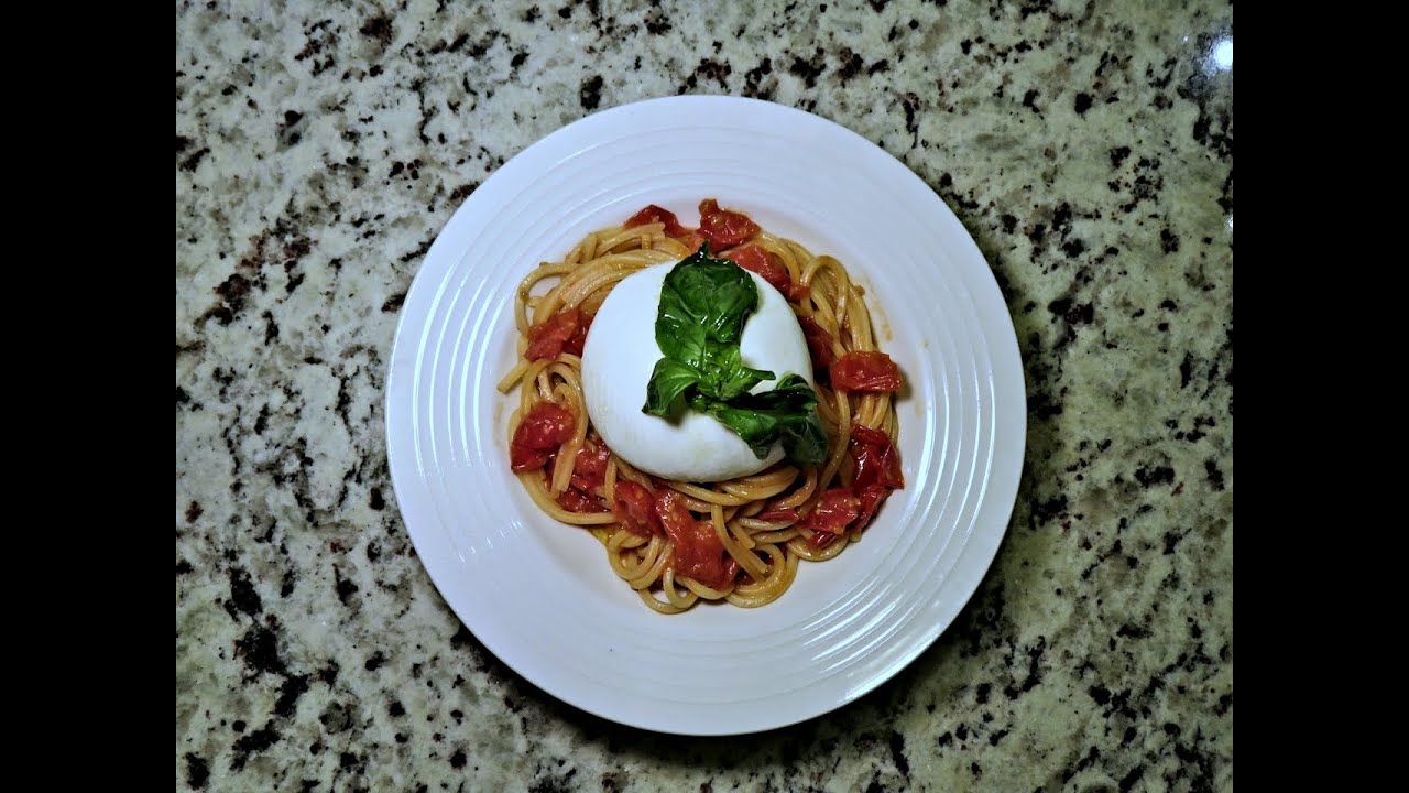 Secrets of How to Make Cherry Tomato Sauce Pasta with Fresh Burrata. Simple Authentic Italian Recipe