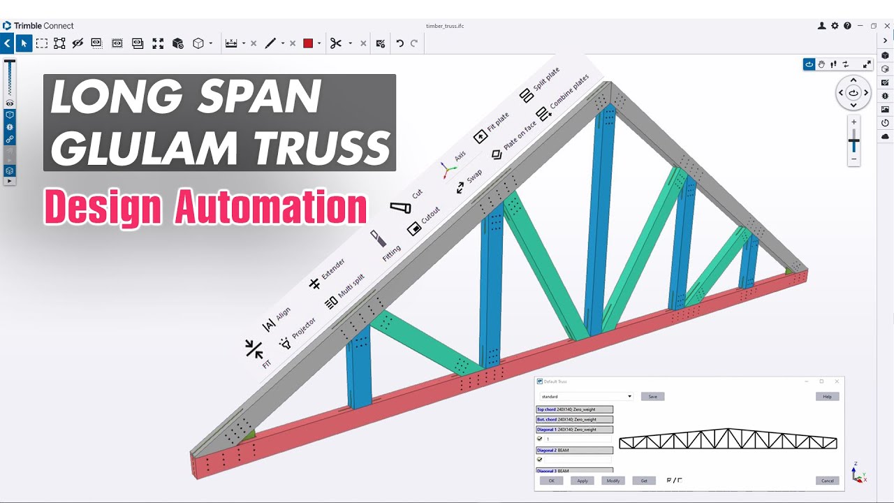 Long Span Glulam Truss - design automation