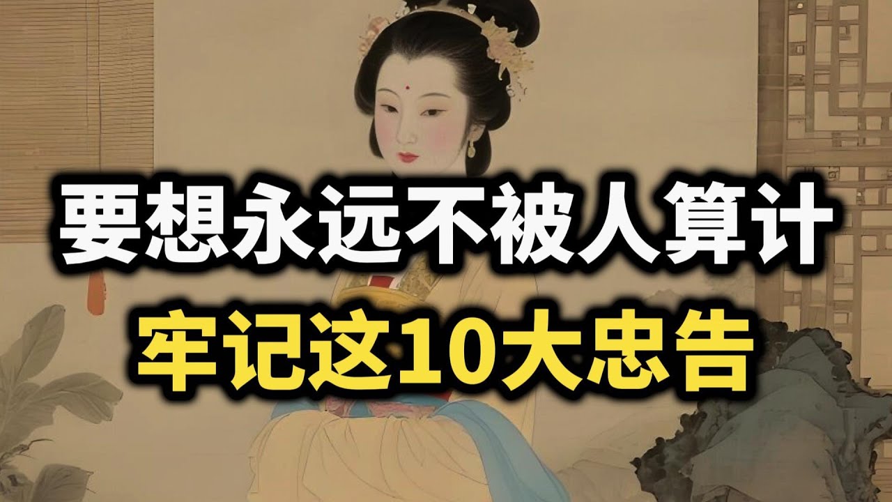要想一辈子不被人算计，牢记这10大忠告，越早知道越好~  