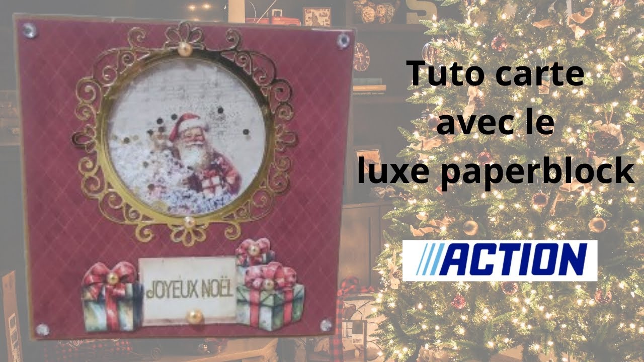 Tuto carte avec le luxe paperblock d'action #action #noel #scrap #scrapbooking