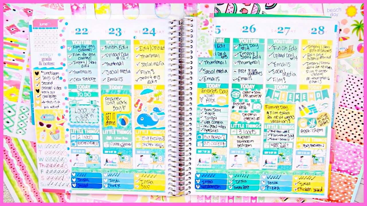 Planner Update:  Beach Week Spread + Etsy Hauls!