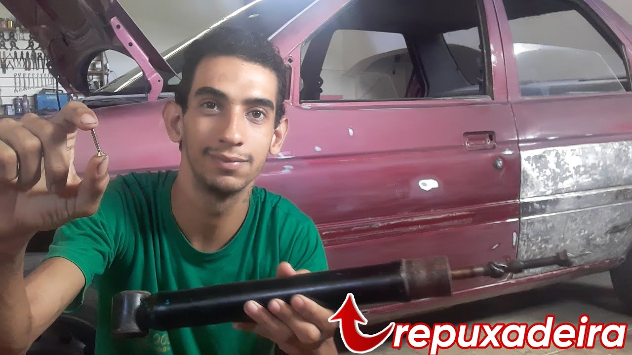 Repuxadeira manual caseira,  com amortecedor e um parafusos. Muito bom 🤩