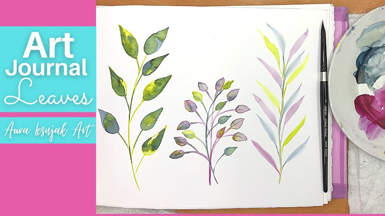 Easy Leaves in Watercolor for Beginners - Art Journaling Idea