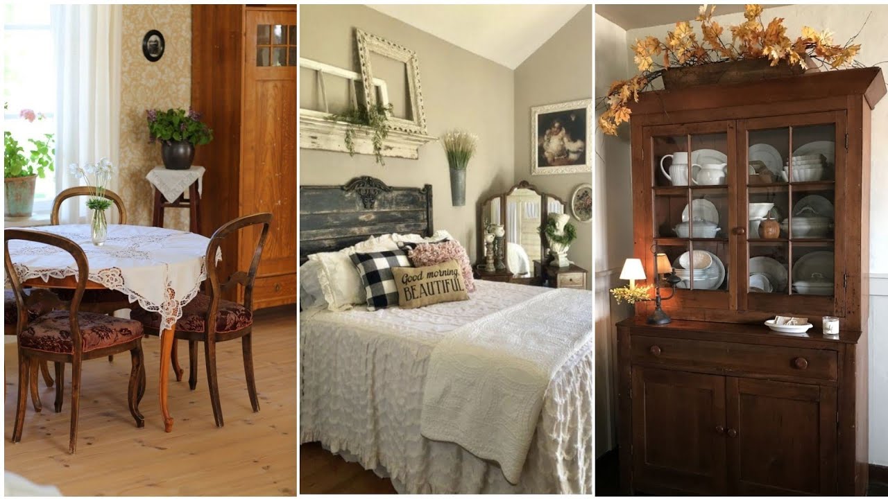 Vintage Country inspired Home Decorating Ideas. Country Farmhouse Decorating Ideas#vintagestyle #diy