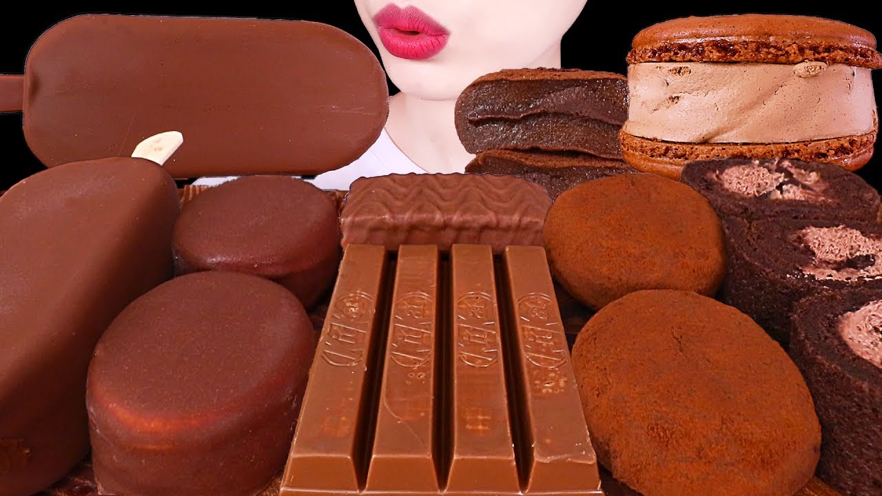 ASMR MUKBANG｜CHOCOLATE PARTY * PAVE CHOCOLATE RICE CAKE,  ICE CREAM, MAGNUM EATING SOUNDS 초콜릿 먹방