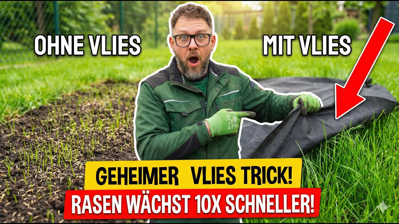 Schnelles Rasenwachstum: Wie ein schwarzes Vlies den Rasensamen beschleunigt!